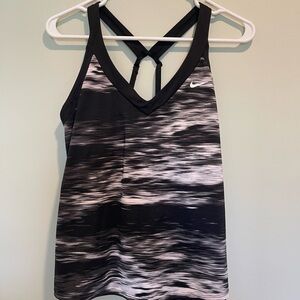 Nike Women's Black and White Swim Top